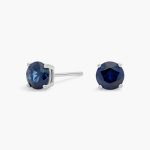 Blue Sapphire Ear Tops in Silver