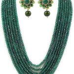 Emerald Necklace Set with Ear Tops