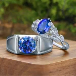 Blue Sapphire Couple Rings