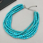Turquoise Beads Multilayered Necklace