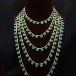 Turquoise Necklace Set with Ear Tops