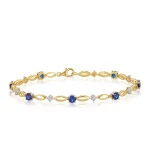 Blue Sapphire & Diamond Bracelet in Gold – Women