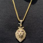 Lion Pendant in Gold with Diamond & Ruby – Men