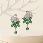 Peacock Style Emerald, Ruby & Diamond Earrings – Women