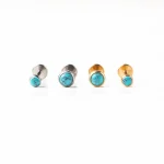 Turquoise Round Ear Tops – Unisex
