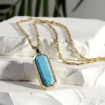 Turquoise Pendant in Gold – Men