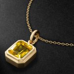 Yellow Sapphire Pendant in Gold – Men