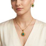 Emerald Gold Pendant Set