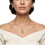 Natural Diamond Gold Pendant Set