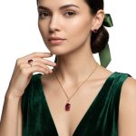 Pink Tourmaline & Natural Diamond Gold Jewelry Set