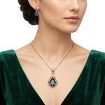 Blue Topaz Rose Gold Pendant Set