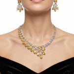 Citrine & Moissanite Silver Necklace Set