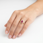 Ruby & Natural Diamond Gold Ring for Women