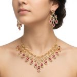 Ruby & Natural Diamond Gold Necklace Set