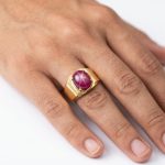 Star Ruby Gold Ring for Men