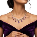Amethyst & Moissanite Gold Necklace