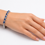 Blue Topaz & Moissanite Bracelet